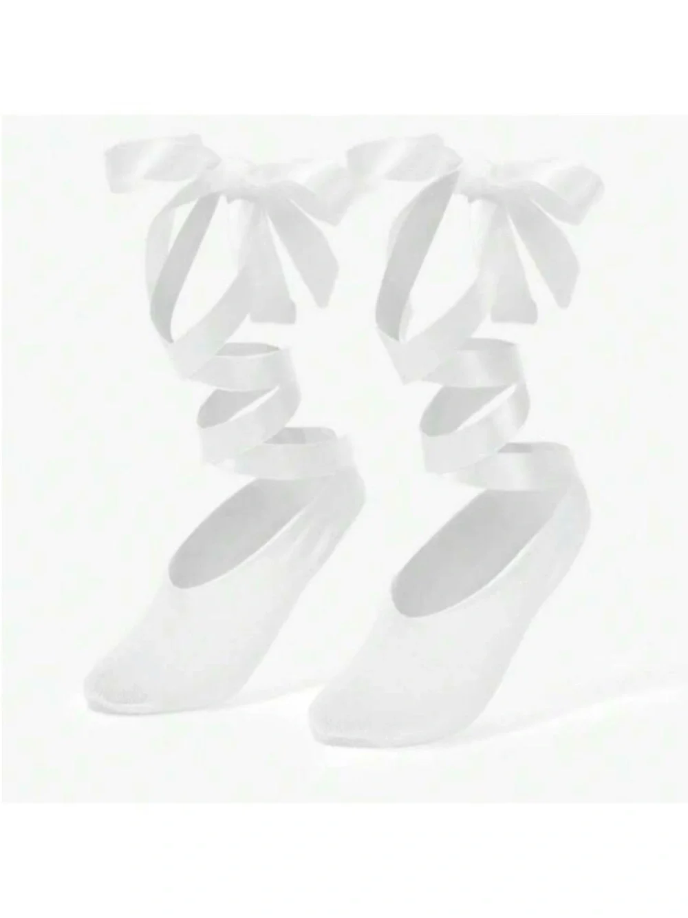White Ribbon Ballet Ankle Socks